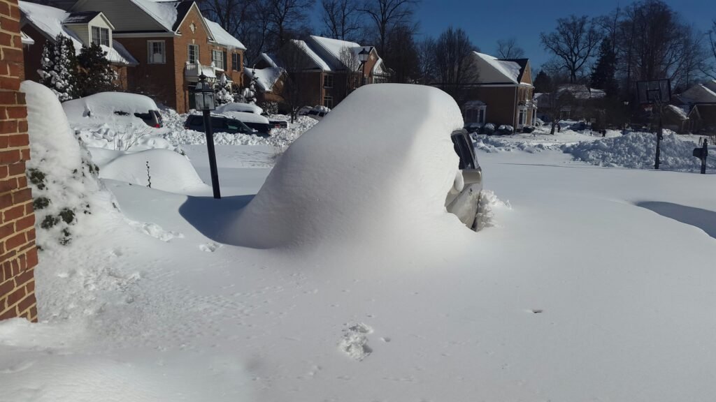 car covered in snow